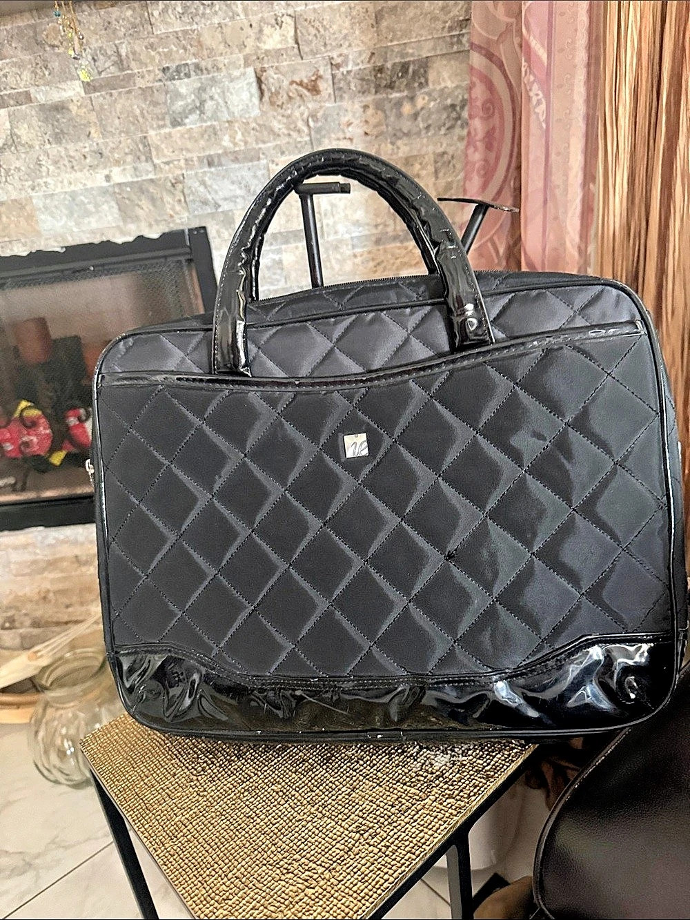 Quilted Black Laptop Bag